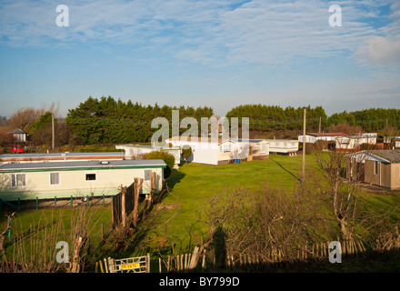 Roulotte statiche e case vacanza Winchelsea Beach East Sussex England Foto Stock