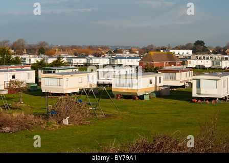 Roulotte statiche e case vacanza Winchelsea Beach East Sussex England Foto Stock