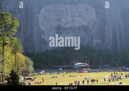 Atlanta Georgia, Stone Mountain Park, quarzo monzonite, monadnock, geologia, Confederate Memorial Carving, il più grande bassorilievo del mondo, Stonewall Jackson, Rober Foto Stock