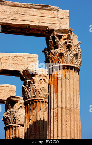 Capitelli delle colonne di ordine corinzio, dal Tempio di Zeus Olimpio, Atene, Grecia Foto Stock