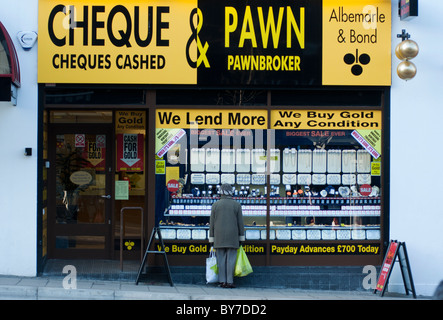 Un negozio pawnbrokers a Coventry, Warwickshire, Inghilterra. Foto Stock
