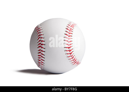 Palla da baseball con ombra isolati su sfondo bianco Foto Stock