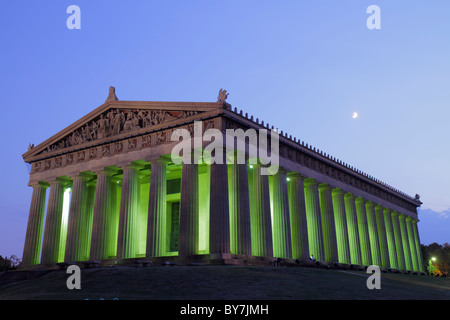 Tennessee Nashville,Centennial Park,Parthenon,1897,edificio storico,museo,greco,Athena,architettura classica,replica su scala completa,re creation,column, Foto Stock