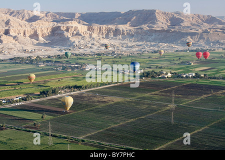 Mongolfiera a Luxor, Egitto, vicino alla Valle dei Re Foto Stock