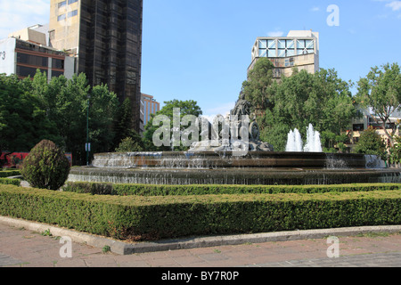 Madrid Plaza, Colonia Roma, quartiere alla moda, Città del Messico, Messico, America del Nord Foto Stock