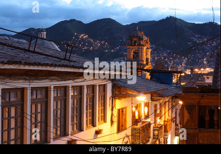 Tetti al tramonto in Cusco Foto Stock