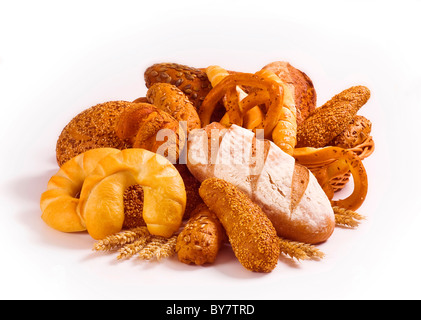 Varietà di pane fresco - studio shot Foto Stock