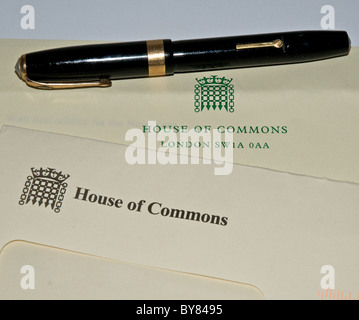 House of Commons cartotecnici Carta intestata e busta Foto Stock