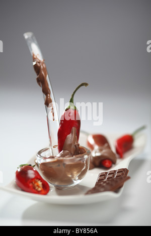 Peperoncino cioccolato peperoni Foto Stock