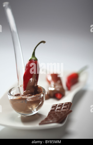 Peperoncino cioccolato peperoni Foto Stock