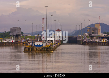 PANAMA - Miraflores Locks sul Canale di Panama. Foto Stock