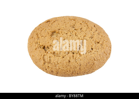 Farina di avena cookie. Isolato su uno sfondo bianco. Foto Stock