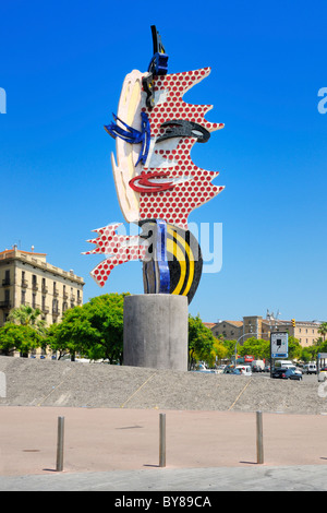 La scultura El Cap de Barcellona a Plaça d'Antoni Lopez a Barcellona, Spagna. Foto Stock