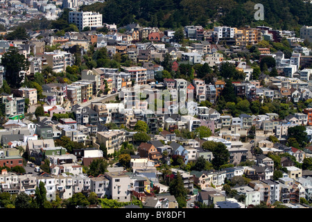 Alloggiamento su Twin Peaks, San Francisco, California, Stati Uniti d'America. Foto Stock