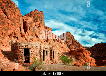 Le capanne di pietra a valle del fuoco del parco statale, Nevada Foto Stock
