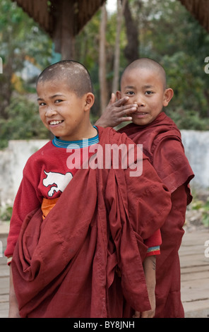 I monaci birmani di Yangon, Myanmar. (Birmania) Foto Stock