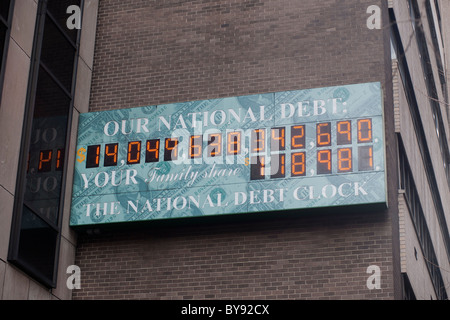 Il debito nazionale orologio in New York Foto Stock