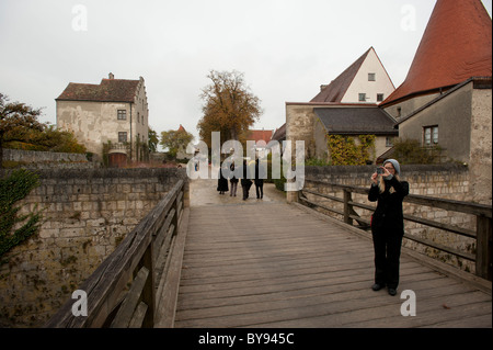 Burghausen Castello, il castello più lunga in Europa, Burghausen, Baviera, Germania, Europa Foto Stock