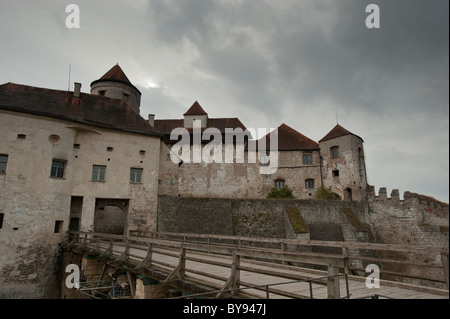 Burghausen Castello, il più lungo in Europa, Burghausen, Baviera, Germania, Europa Foto Stock