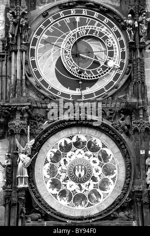 L'Orologio Astronomico di Praga Foto Stock