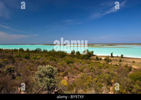 Vista del lago di sale formante la Tsimanampesotse National Park nel sud-ovest del Madagascar. Foto Stock
