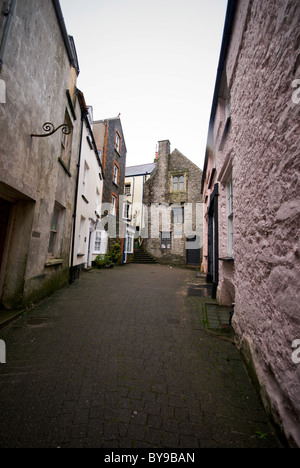 Tudor casa di mercanti Tenby Pembrokeshire Wales UK esterno proprietà del National Trust Foto Stock