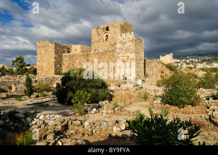 Castello dei Crociati nel sito archeologico di Byblos, Sito Patrimonio Mondiale dell'Unesco, Jbail, Jbeil, Libano, Medio Oriente e Asia Orientale Foto Stock