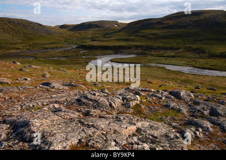 Il paesaggio del Mare di Barents, regioni artiche, Russia Foto Stock