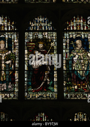 Canterbury Kent England Canterbury Cathedral Chapter House Vetrata Foto Stock