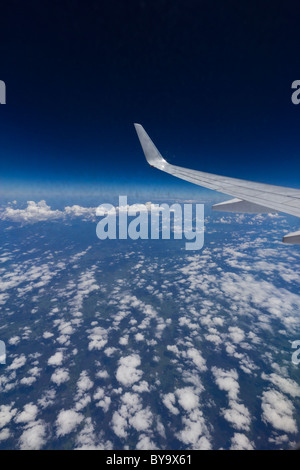 Vista dall'aereo a bordo della stratosfera Foto Stock