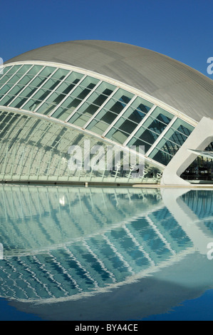 L'hemisferic, il cinema Imax e il planetarium, Ciudad de las Artes y las Ciencias, Città delle Arti e delle Scienze, progettato dallo spagnolo Foto Stock