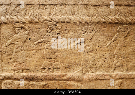 Antico sarcofago in pietra del re da Ahiram Byblos, Museo Nazionale di Beirut, Beirut, Libano, Medio Oriente e Asia Orientale Foto Stock