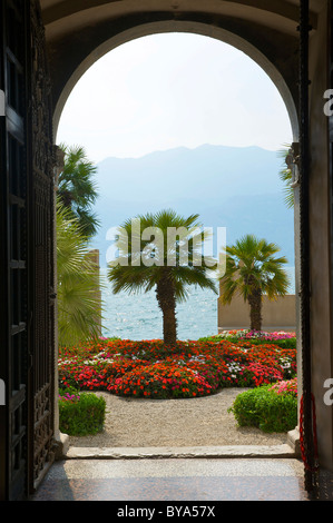 Giardino del Palazzo dei Capitani di Malcesine sul Lago di Garda, Veneto, Italia, Europa Foto Stock