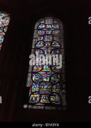 Canterbury Kent England Canterbury Cathedral Vetrata di san Tommaso Becket finestra 6 in Nord ambulatorio Foto Stock