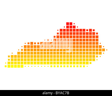 Mappa di Kentucky Foto Stock