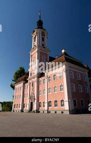 Chiesa del pellegrinaggio di Birnau nella luce della sera, sul lago di Costanza Baden-Wuerttemberg, Germania, Europa Foto Stock