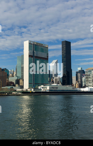 Segretariato delle Nazioni Unite edificio, sede delle Nazioni Unite, Manhattan, New York City, Stati Uniti d'America Foto Stock