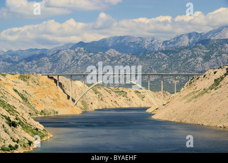 Novigrader Meer Autobahnbrücke - Novigrad ponte del mare dall'autostrada 15 Foto Stock