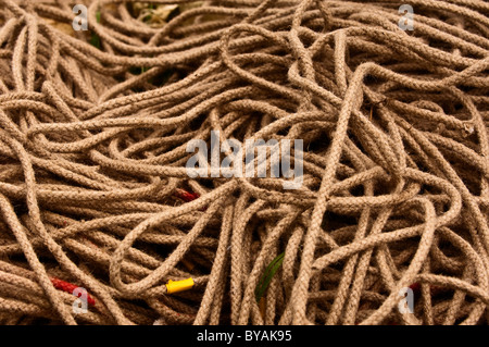 Avvolte accozzaglia di corda Foto Stock