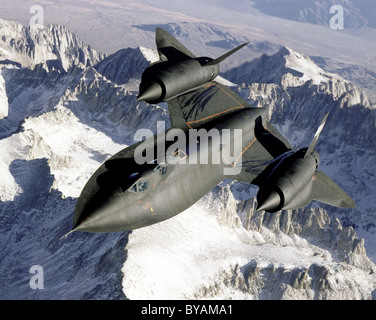 Lockheed SR-71 "Blackbird" era un avanzato, lungo raggio, Mach 3+ strategico aerei di ricognizione. Merlo piano a getto Foto Stock