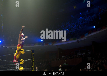 Luchador (wrestler messicano) durante una mostra di Lucha Libre di Bruxelles il "Cirque Royal' Foto Stock