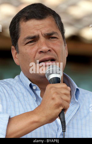 Rafael Vicente Correa Delgado, presidente dell Ecuador Foto Stock