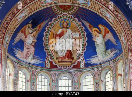 Cristo del Giudizio Universale, romanico-bizantino cappella votiva, Cappella Memoriale di San Ludovico per commemorare il Re Ludwig II vicino Foto Stock