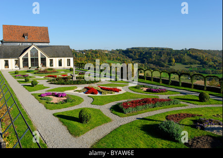 I giardini del castello, Langenburg an der Jagst, Baden-Wuerttemberg, Germania, Europa Foto Stock