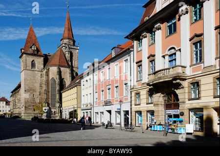 Johanniskirche, Martin-Luther-Platz, Ansbach, Media Franconia, Franconia, Baviera, Germania, Europa Foto Stock