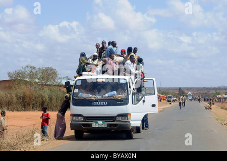 Caricato completamente il carrello per il trasporto pubblico, l'Etiopia meridionale, Etiopia, Africa Foto Stock