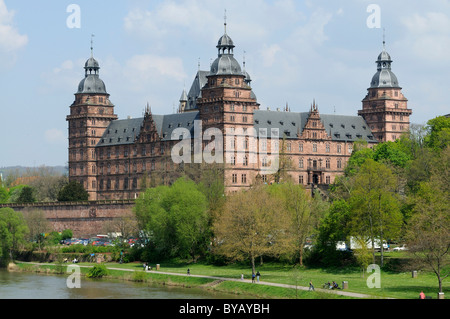 Schloss castello di Johannesburg sul fiume Main, Francoforte, Aschaffenburg, Baviera, Germania, Europa Foto Stock