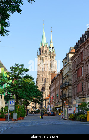 Lorenzkirche chiesa di St. Lorenz, Norimberga, Media Franconia, Baviera, Germania, Europa Foto Stock