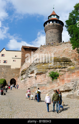 Kaiserburg Castello Imperiale, Norimberga, Media Franconia, Baviera, Germania, Europa Foto Stock