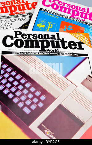 Selezione del Personal Computer World riviste di informatica dal 1983 Foto Stock